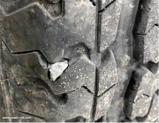 Alaska rock in tire